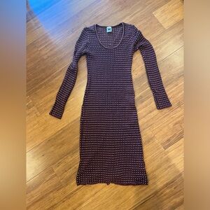 Missoni Knit Knee Length Dress with Metallic Details